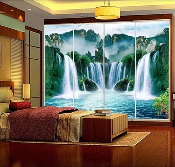 Prispôsobený 8d foto steny tečie voda zarábaní peňazí krajiny obývacia izba TV papier pozadí steny nástenná maľba