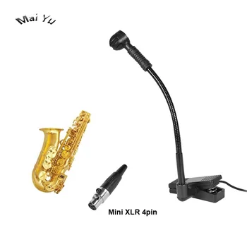 Profesionálny Nástroj Kondenzátora Saxofón francúzsky Roh Mikrofón Hudby Microfone pre Shure Bezdrôtový Systém XLR mini 4Pin