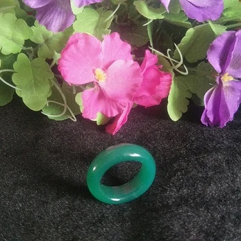 Prírodná Zelená Fialová Achát Chalcedony 22-23 mm Jade Krúžok Šperky Šťastie Sľubný Amulet Jade Krúžok Jemné Šperky Vianočný darček