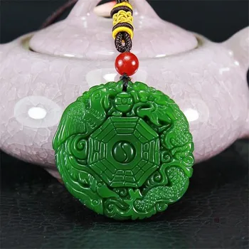 Prírodné Ručne Vyrezávané Bagua Jade Prívesok Módne Šperky Mužov a Žien Bagua Náhrdelník