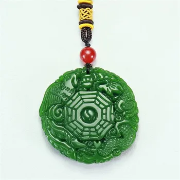 Prírodné Ručne Vyrezávané Bagua Jade Prívesok Módne Šperky Mužov a Žien Bagua Náhrdelník