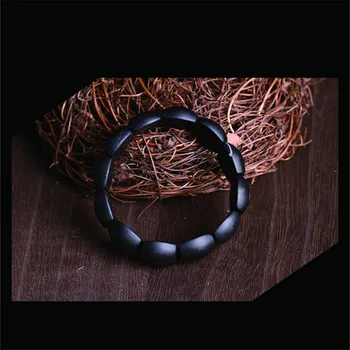 Prírodné zdravotnej starostlivosti black Bianshi kameň náramok/Ručné riadok prírodné čierne krátke eliptické kamennej ihly náramok