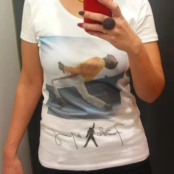 Pudo YF Freddie Mercury Lete Komické Muži Ženy T-shirt Krátkym Rukávom O-Neck Fashion T-shirt Harajuku Cool Tričko