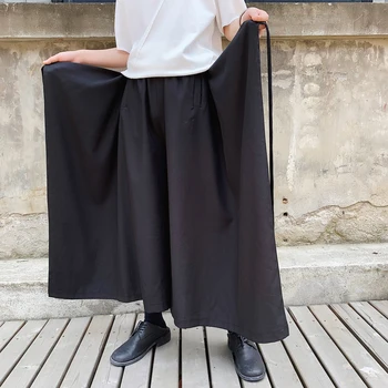 Pánske black non-stop, Retro plus-size zostrojenia 2020 bežné široký-legged Japonských mužov Instagram culottes