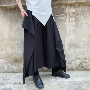 Pánske black non-stop, Retro plus-size zostrojenia 2020 bežné široký-legged Japonských mužov Instagram culottes