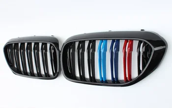 Pár 3Color Predné Obličiek Mriežka Gril Pre BMW 5 Series G30 G38 2018 Dual Roštov M5 Štýl Auto Styling
