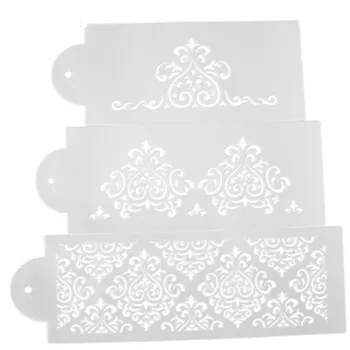 Pásy 3ks formy štít DIY tortu zápisník blany duté Zdobením tlač čipky pravítko Valentína