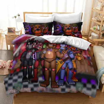 Päť Nocí v Freddy ' s posteľná bielizeň Nastaviť Deti Dobrodružné Hry Spálňa Nastaviť No Cumlík Cartoon Perinu pre Chlapcov, Dievčatá Obliečky