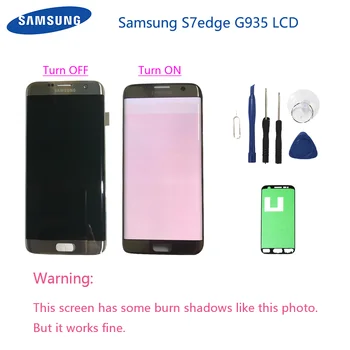Pôvodné burn-v tieni Pre SAMSUNG Galaxy S7 okraji G935F G935A G935FD G935P LCD Displej s Dotykovým displejom Digitalizátorom. Montáž