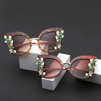Q Veľký Rám Retro UV400 Nadrozmerné Cat Eye Oculos De Sol Ženy slnečné Okuliare Značky Dizajnér Retro