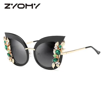 Q Veľký Rám Retro UV400 Nadrozmerné Cat Eye Oculos De Sol Ženy slnečné Okuliare Značky Dizajnér Retro