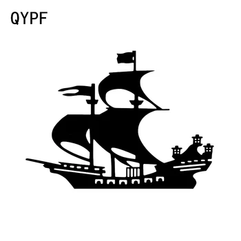 QYPF 13.3*9.7 CM Zaujímavé Pirátska Loď Ocean Námorník Dekor Auto Nálepky Grafický Vinyl Príslušenstvo C16-1115