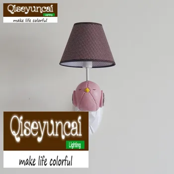 Qiseyuncai Americké bird detskej izby nástenné svietidlo jednoduchý chlapec dievča spálňa živice lampa doprava zadarmo