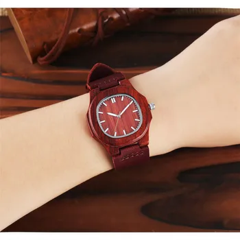 REDFIRE Červené Drevo Hodinky pre Dámy Quartz Originálne Kožené Módne Náramkové hodinky Elegantné dámske Drevené Chronometra Dropshipping