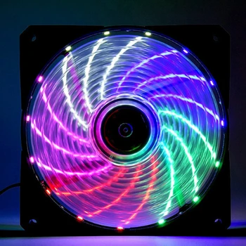 RGB Farby-Zmena Symfónia LED osvetlenie pracovnej Plochy Počítača DIY Light-Emitting Chladiaci Ventilátor LED Prípade Fanúšikov Počítač Chladiaci Ventilátor (2 ks 1