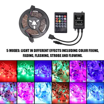 RGB LED Pás Pružný Light 2 * 5 M, 60Led/m Hudby IR Diaľkového ovládača, DC12V Domáce Dekorácie LED Stripe 2019 Auto Príslušenstvo