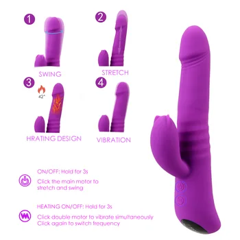 Rabbit Vibrátor G-Spot Vibrátor Stimulátor Klitorisu Žena Masturbator Kúrenie Rotujúce Duálne Vibrácie Sexuálne Hračky Pre Ženy