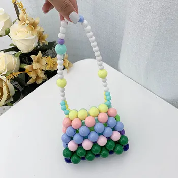 Rainbow Ručne Tkané Pearl Taška Self-Made Mini Taška Dámske Kabelky a Peňaženky, Tašky pre Ženy 2020
