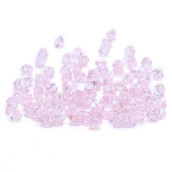 Rakúsko Crystal Bicone Korálky Ružovej Farby 4 mm 100pc DIY Náramok, Náhrdelník Šperky, Doplnky, Takže S-88