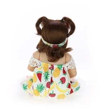 Realistické Bebes reborn Tan farbu pleti inteiro Silikónové znovuzrodené dieťa dievča bábiky 57cm deti vianočný darček hračky bábiky playmate