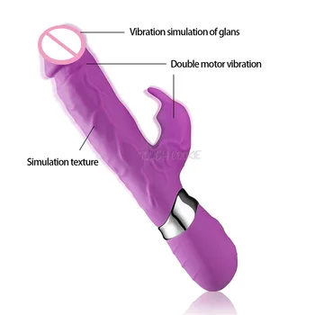 Realistické Dildo Dual Motory Vibrátor Králik Stick G-spot Klitorálny Stimulátor pre Ženy Masturbator Masér Dospelé Samice sexuálnu Hračku,