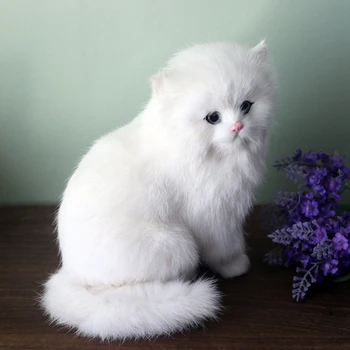 Realistické Roztomilý Simulácia Plnené Plyšové Biele Perzské Mačky, Hračky Cat Dolls Tabuľka Dekor Deti Chlapci Dievčatá