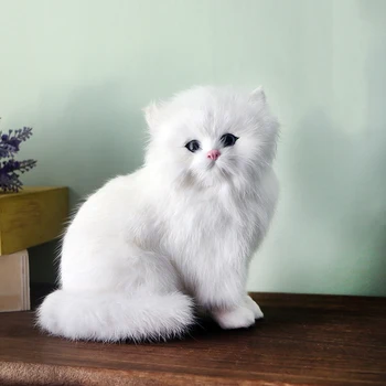 Realistické Roztomilý Simulácia Plnené Plyšové Biele Perzské Mačky, Hračky Cat Dolls Tabuľka Dekor Deti Chlapci Dievčatá