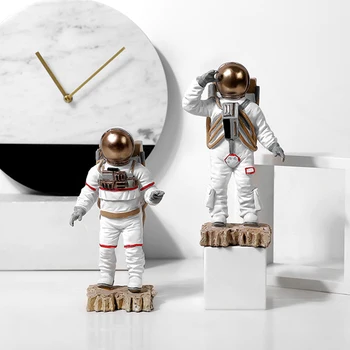 Remeslá Živice Socha Ploche Príslušenstvo Kozmonaut Hrdina Figúrka Ornament Office Vesmíru Astronaut Sochy Mini Domova