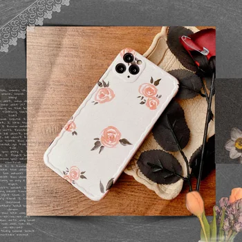 Retro miss ruže, Kvety umenie Telefón púzdra Pre iPhone 11 Pro Max prípade Roztomilý silikónový kryt pre iPhone XS XR X 7 8 Plus 7Plus SE Prípade