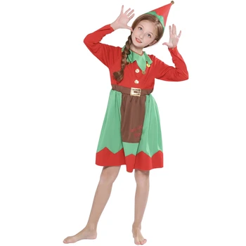 Rodina Zodpovedajúce Vianočné Oblečenie Dievčatá Dovolenku Elf Kostým Rodiny Vianočný Kostým Rodič, Deti, Ženy, Vianočné Šaty