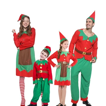 Rodina Zodpovedajúce Vianočné Oblečenie Dievčatá Dovolenku Elf Kostým Rodiny Vianočný Kostým Rodič, Deti, Ženy, Vianočné Šaty