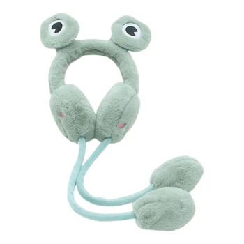 Rodič-Dieťa v Zime Cartoon Earmuff s Pohyblivými Žabie Oči Plyšové Ucho Teplejšie Kryt A0NF