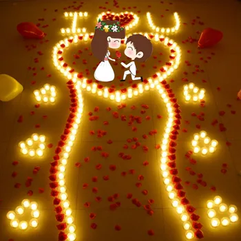 Romantické Ruže Srdce Sada sviečok LED sviečkach Navrhnúť Svadobný Deň svätého Valentína Rekvizity Tvorivé Pytačky/Narodeniny Dekorácie