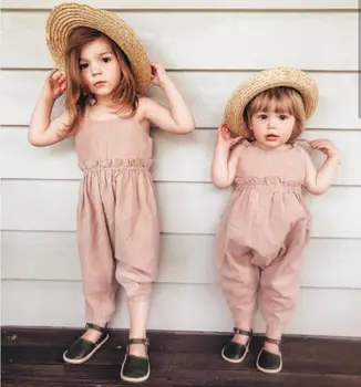 Rozkošný Hot 2019 NOVÉ Batoľa Detský Baby Dievča Leta Pevný Popruh Romper Dlhé Nohavice, Oblečenie Oblečenie Sunsuit