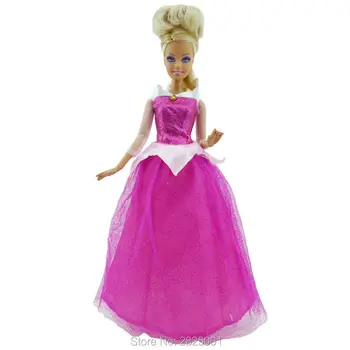Rozprávky Šaty Princezná Oblečenie, Dlhé Rukávy Ružová Sukňa Šaty Pre Bábiku Barbie Príslušenstvom Detská Hračka