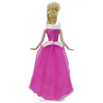 Rozprávky Šaty Princezná Oblečenie, Dlhé Rukávy Ružová Sukňa Šaty Pre Bábiku Barbie Príslušenstvom Detská Hračka