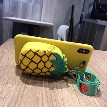 Roztomilý 3D Ovocie Peňaženky TPU puzdro Pre Huawei Mate 40 Pro Plus 30 20 10 9 Lite Mäkké Jahoda Späť Shell