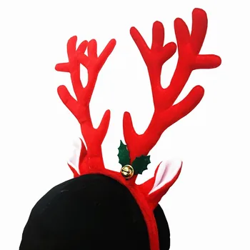 Roztomilý Elk Long Horn Hlavový Most Handričkou Sobie Parohy Bell Vianočné Pokrývku Hlavy Hlavu Kapely Dospelých Detí, Vianočné Dekorácie