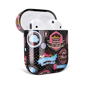 Roztomilý Ice Cream Vzor Ochranný Kryt Pre Apple Airpod Bezdrôtové Slúchadlá Shockproof TPU Kryt Prípade Keychain