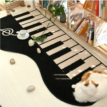 Roztomilý Klavír a mačka mat koberec, posteľ, deky obývacia izba módne protišmykový pásik dieťa koberec