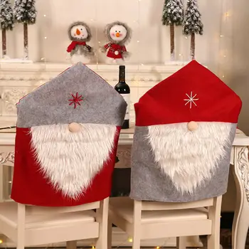 Roztomilý Šťastné A Veselé Vianoce, Santa Red Hat Jedálenské Stoličky Späť Zahŕňa Strany Vianoce Na Stole, Dekorácie Vianoce, Nový Rok, Darček