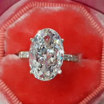 Roztomilý Žena Crystal Zirkón Zásnubný Prsteň Boho Módne Strieborná Farba Veľké Oválne Krúžok Snubné Prstene Pre Ženy Valentína Dary