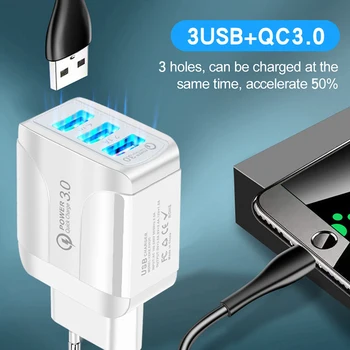 Ruzofo QC3.0 USB Nabíjačka, Rýchle Nabíjanie 3.0 Stenu Rýchlo Nabíjačka EU/US Konektor pre iPhone X Xiao Huawei Samsung Nabíjačka Telefónu
