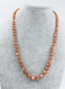 Ružová sunstone kolo 5-12 mm náhrdelník veľkoobchod 19 palcový korálky prírody prírody FPPJ