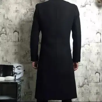 S-6XL Zákazku 2019 Nové pánske oblečenie slim Super dlhé nad kolená vlnené zákopy srsti plus veľkosť zimné hrubé vlny kabát