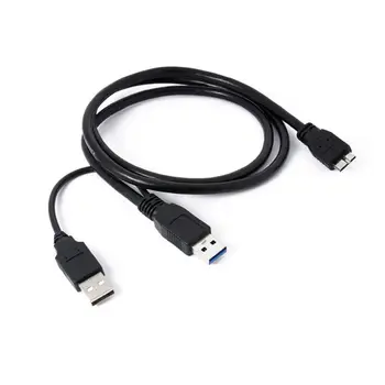 S USB Napájací Kábel Y Tvar Dual Konektory Linky Pre Prenosný Pevný Disk 0,5 m USB 3.0 Kábel