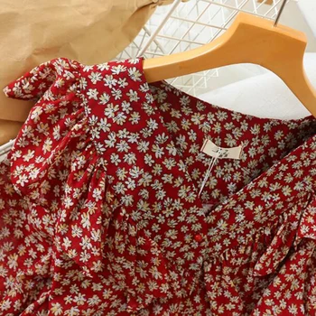 SEDUTMO 2020 Módne Ženy Blúzky Tlač na Kvetinový Nadrozmerná Tričko Jar Vintage Dlhý Rukáv Bežné Boho Topy Basic Tričko