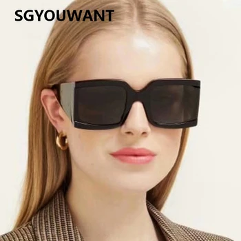 SGYOUWANTRetro Námestie Čierne slnečné Okuliare Ženy, Nový Luxusný Dizajn Značky Nadmerné Slnečné Okuliare Ženský Festival Okuliare UV400 Gafas