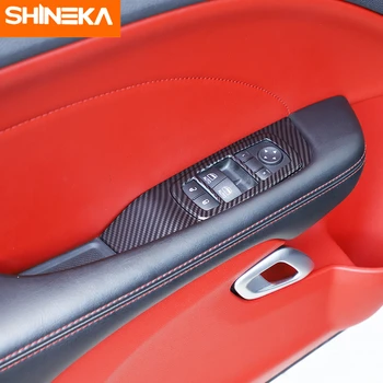 SHINEK Auto, Interiér Carbon Fiber Dvere, Okno, Výťah Tlačidlo Panel Dekorácie Kryt Pre Dodge Challenger-2020 Príslušenstvo