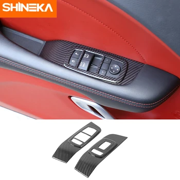 SHINEK Auto, Interiér Carbon Fiber Dvere, Okno, Výťah Tlačidlo Panel Dekorácie Kryt Pre Dodge Challenger-2020 Príslušenstvo